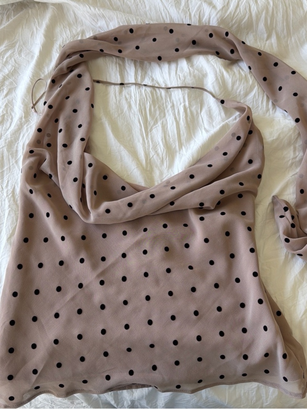 new without tags Zara cowl neck polka dot halter top size medium